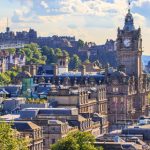 Mountain view point over Edinburgh city.