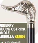 The Burberry Nubuck Ostrick Handle Umbrella